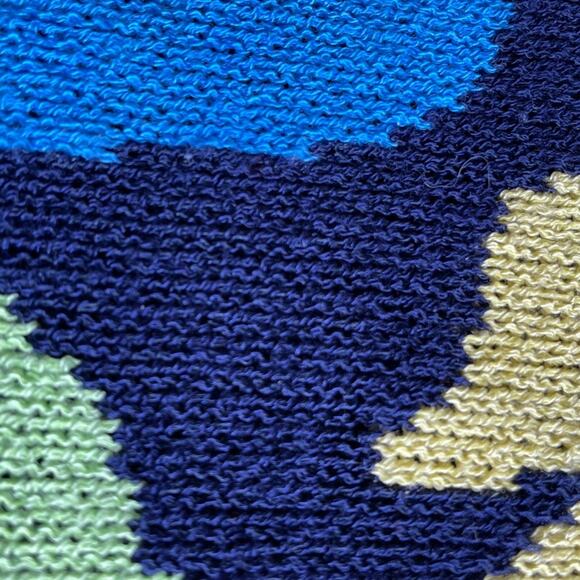 Good Clothes Collection Blue with Blossoms Short Sleeve Knit Sweater size Medium - Picture 6 of 6